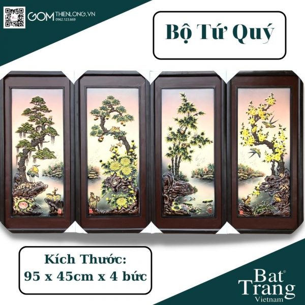Tranh Gom Bat Trang Tu Quy Tung Cuc Truc Mai (7)
